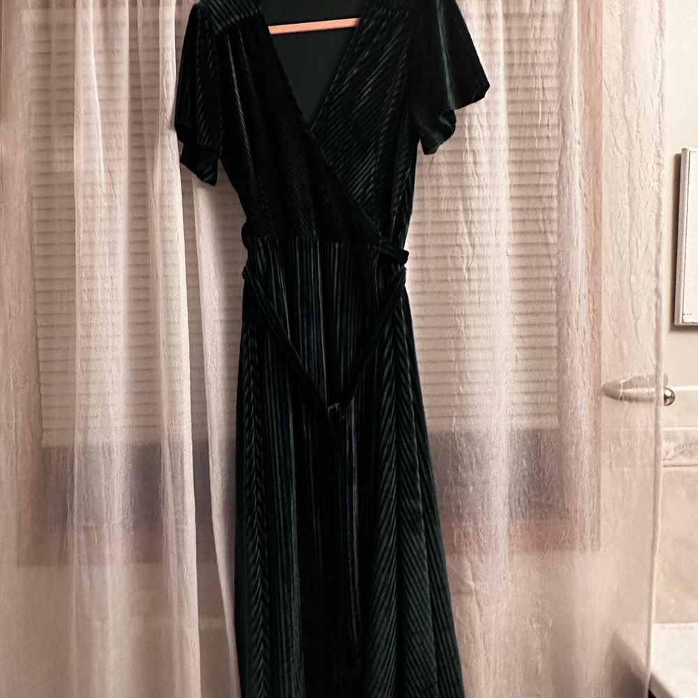 Baltic Born Deep Green Velvet Maxi Dress